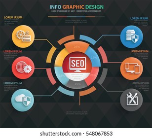 
SEO development info graphic design on clean background,vector