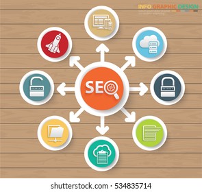 SEO development info graphic design,clean vector