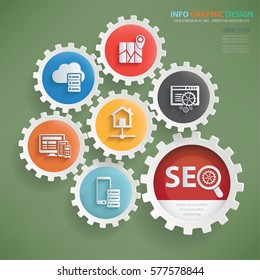 SEO development info graphic design,clean vector