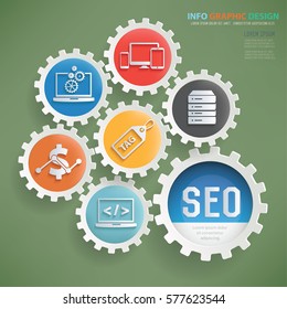SEO development info graphic design,clean vector