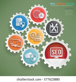 SEO development info graphic design,clean vector