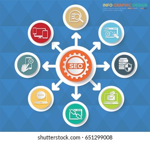 SEO development info graphic design,clean vector