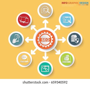SEO development info graphic design,clean vector