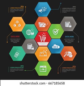 SEO development info graphic design,clean vector