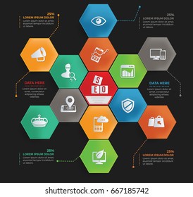 SEO development info graphic design,clean vector