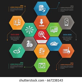 SEO development info graphic design,clean vector