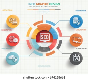 SEO development info graphic design,vector