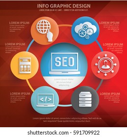 SEO development info graphics design,clean vector