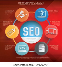 SEO development info graphics design,clean vector