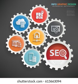 SEO development info graphics design,clean vector