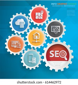 SEO development info graphics design,clean vector