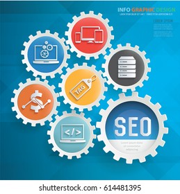 SEO development info graphics design,clean vector