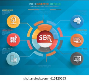 SEO development info graphics design,clean vector