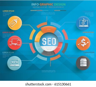 SEO development info graphics design,clean vector