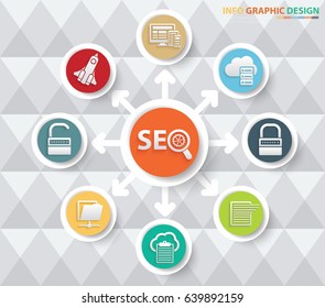 SEO development info graphics design,clean vector
