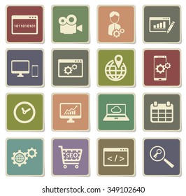 SEO and development label icons for web