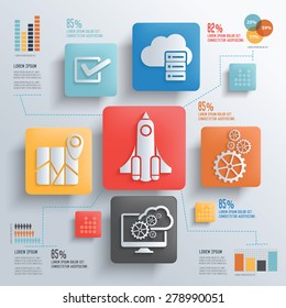 SEO development and marketing concept design clean background,clean vector