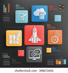 SEO development and marketing concept design clean background,clean vector