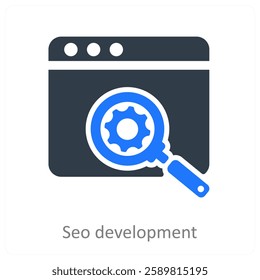 Seo Development and marketing icon concept