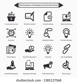 SEO, Development and Marketing Icons Set 03 (Black Version)