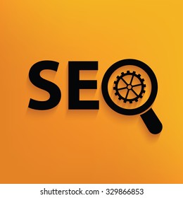 SEO Development on yellow background,clean vector