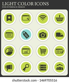 SEO and development simply symbols for web icons