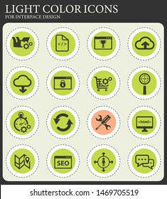SEO and development simply symbols for web icons