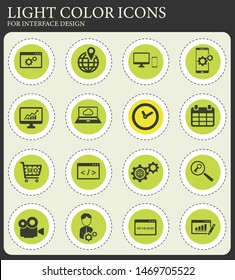 SEO and development simply symbols for web icons