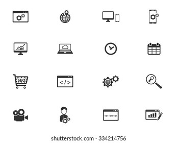 SEO and development simply symbols for web icons