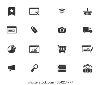 SEO and development simply symbols for web icons