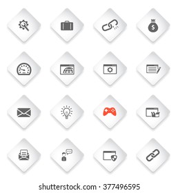 SEO and development simply symbols for web icons