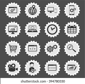 SEO and development simply symbols for web icons