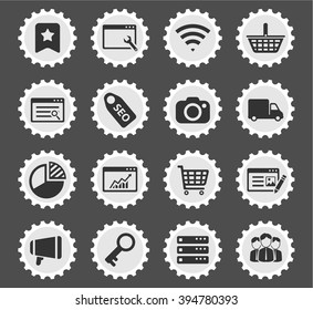 SEO and development simply symbols for web icons