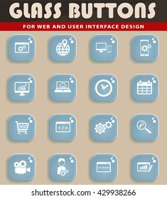 SEO and development simply symbols for web icons