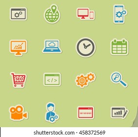SEO and development simply symbols for web icons