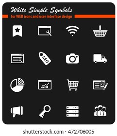 SEO and development simply symbols for web icons