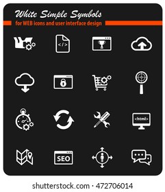 SEO and development simply symbols for web icons