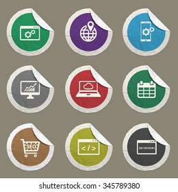 SEO and development sticker icons for web