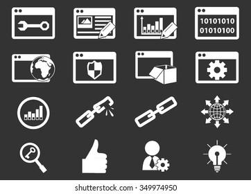 Seo and development symbol for web icons