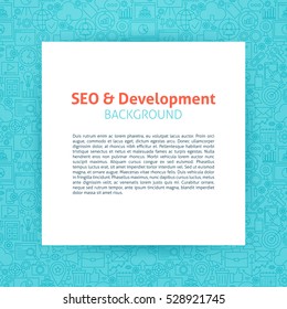 SEO Development Template. Vector Illustration of Paper over Web Development Outline Design.
