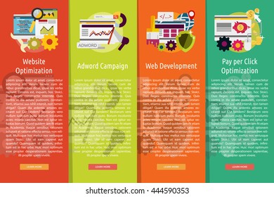 SEO and Development Vertical Banner Concept