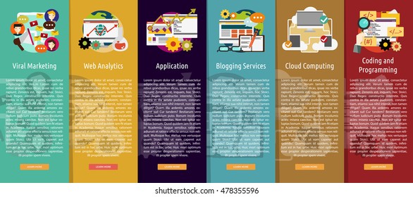 SEO and Development Vertical Banner Concept