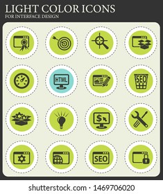 seo and development web icons for user interface design