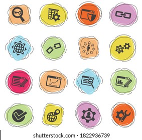seo and development web icons for user interface design