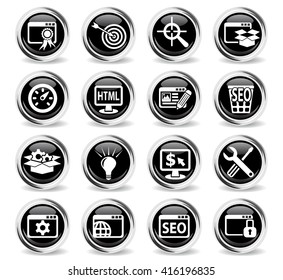 seo and development web icons for user interface design