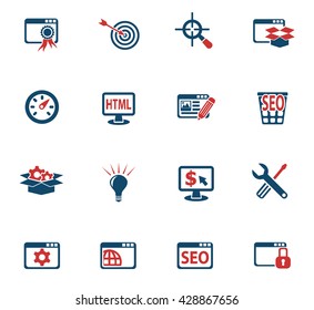 seo and development web icons for user interface design