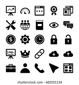 Seo and Digital Marketing Glyph Vector Icons