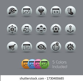 SEO & Digital Marketing Icons 1 of 2 // Pearly Series