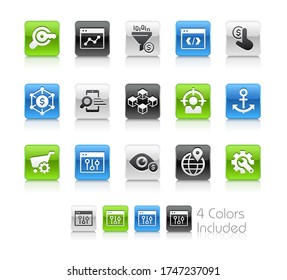 SEO and Digital Marketing Icons 1 of 2 - The vector file includes 4 color versions for each icon in different layers.