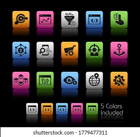 SEO and Digital Marketing Icons 1 of 2 // ColorBox Series - The Vector file includes 5 color versions for each icon in different layers.